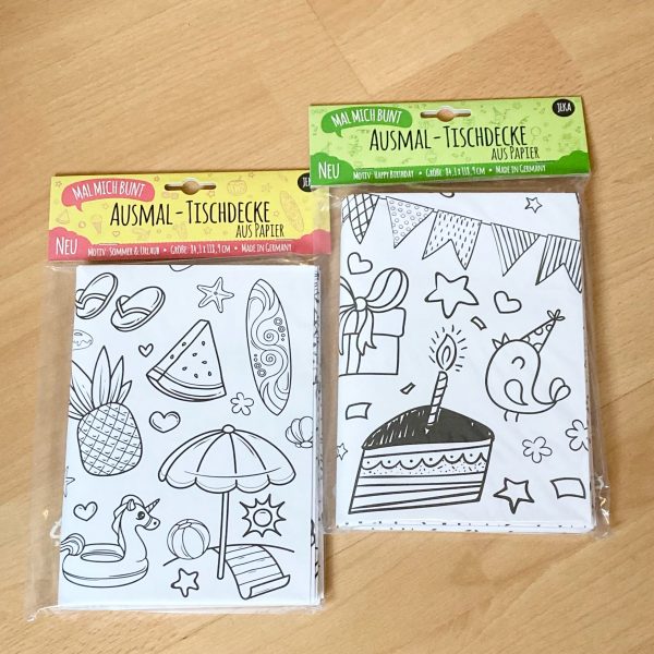 Ausmal-Tischdecke aus Papier - verschiedene Motive