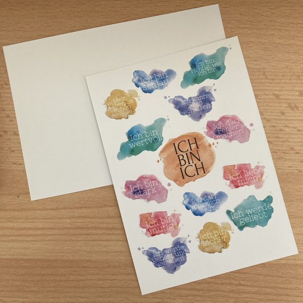 Positive Affirmationen für Kinder und Erwachsene - Postkarte